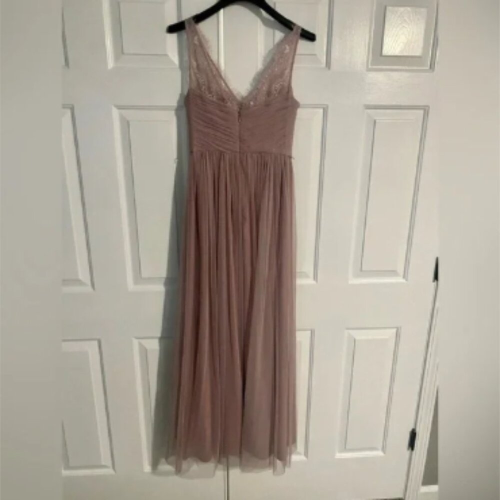 Anthropologie Light Rose Taupe Hitherto BHLDN Fleur Bridesmaid Dress-size 0